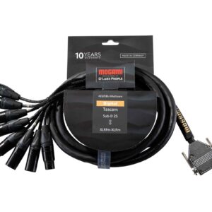 Mogami AES/EBU, D-Sub25<->4x XRL(m) + 4x XRL(f) (Tascam), 3m