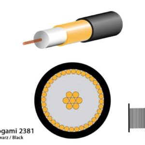 Mogami 2381 Miniaturkabel Koaxial, 50 Ohm, ? 1,6 mm, schwarz, 305m Spule